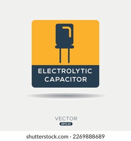 Icono creativo (condensador electrolítico), signo vector.