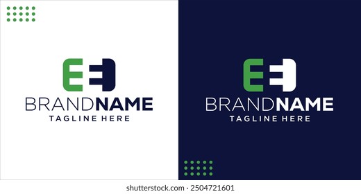 Creative Electronic EE Letter Logo, Design Inspiration, Illustration, Vector