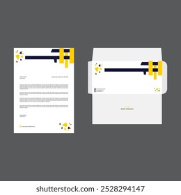 Creative and Elegant A4 Letterhead and Envelope Design