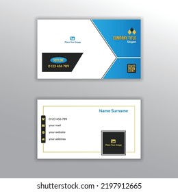 Creative and Elegant Blue White Business Card Template