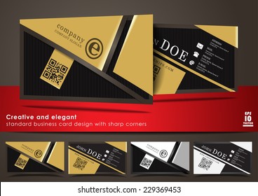 Creative and elegant business card design with sharp corners