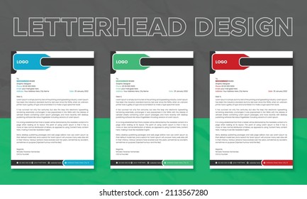 Creative Elegant Company Letterhead design or Cover Letter Template