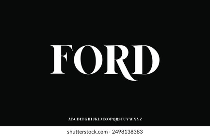 Creative elegant decorative typeface alphabet font vector. Modern beautiful sans serif typography design