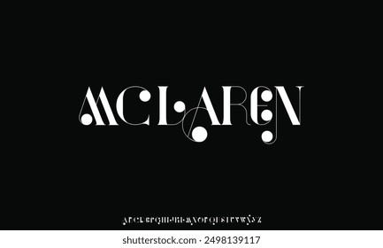 Creative elegant decorative typeface alphabet font vector. Modern beautiful sans serif typography design