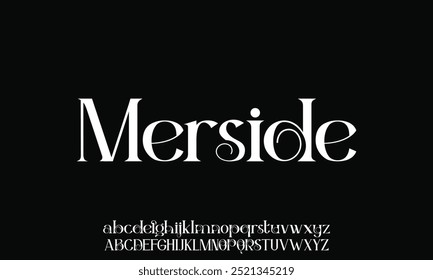 Creative elegant decorative typeface alphabet font vector. Modern beautiful sans serif typography design