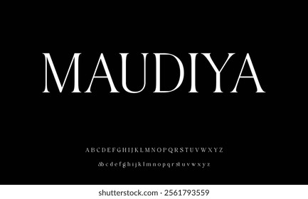 Creative elegant decorative typeface alphabet font vector. Modern beautiful sans serif typography design