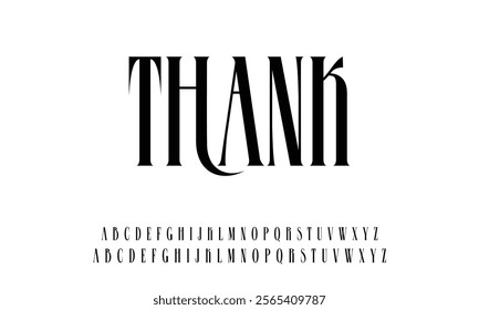 Creative elegant decorative typeface alphabet font vector. Modern beautiful sans serif typography design