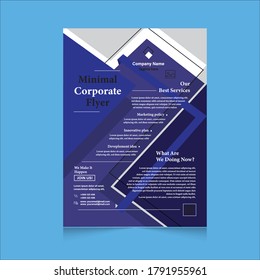 Creativo y elegante color azul profundo combinado con estampado de volante corporativo