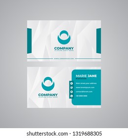 Creative and Elegant Double-sided Business Card Template. Blue Ocean Colors. Flat Design Vector Illustration. Stationery Design