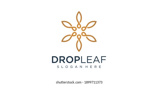 Creative elegant floral rose with leaf element logo design and business card. logo for beauty, cosmetics, yoga and spa.	
