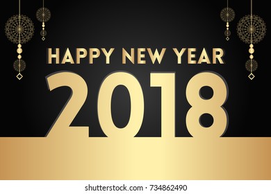 Creative and elegant happy new year greetings for the year 2018. Can be used for banners, backgrounds, greetings, posters, print and brochure designs. 