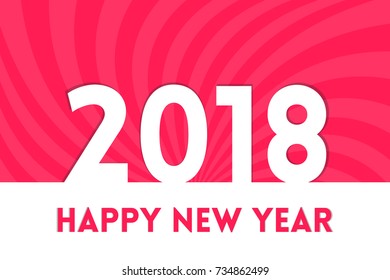 Creative and elegant happy new year greetings for the year 2018 with swirl backdrop. Can be used for banners, backgrounds, greetings, posters, print and brochure designs. 