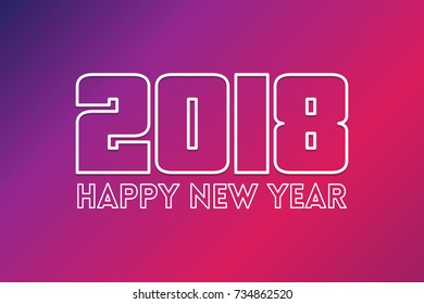 Creative and elegant happy new year greetings for the year 2018 with line lettering and typography. Can be used for banners, backgrounds, greetings, posters, print and brochure designs. 