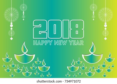 Creative and elegant happy new year greetings for the year 2018. Can be used for banners, backgrounds, greetings, posters, print and brochure designs.