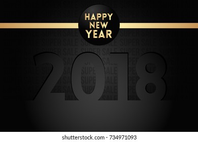 Creative and elegant happy new year greetings for the year 2018. Can be used for banners, backgrounds, greetings, posters, print and brochure designs.