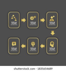 Infografía creativa y elegante de color negro y dorado