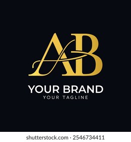 Plantilla de diseño de logotipo de letra ab creativa y elegante