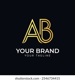 Plantilla de diseño de logotipo de letra ab creativa y elegante
