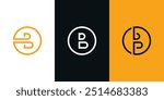 Creative and elegant letter B logo template with circle shape. Premium Vector