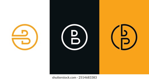 Creative and elegant letter B logo template with circle shape. Premium Vector