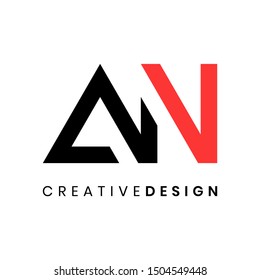 Creative elegant letter AN logo design vector. Modern abstract initial logo concept