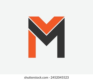 creative elegant Letter M logo design logo, letter geometric, simple  logotype, brand emblem 
