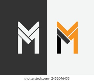 Logo de diseño elegante creativo del logotipo de la letra M, letra geométrica, logotipo simple, emblema de la marca 