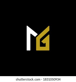 letra creativa elegante logotipo de MG redondeado.Letra inicial MG Diseño