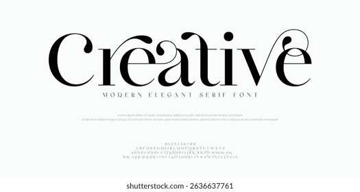 Creative, Elegant luxury alphabet letters font typography elegant wedding classic lettering serif fonts decorative vintage retro logo design vector logo for brand
