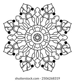 creative and elegant mandala design for coloring book, wall art, tattoo and mehendi design, elegant mandala design
