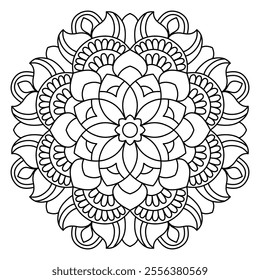 creative and elegant mandala design for coloring book, mandala art for tattoo design
