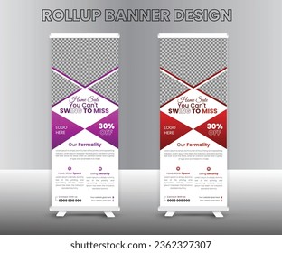 Creative, Elegant, minimal, Simple, conceptual and flexible professional
Real Estate rollup banner template.