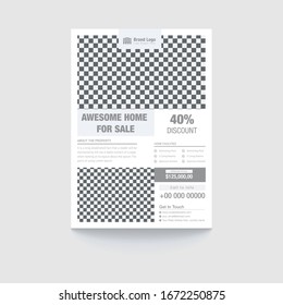 Creative Elegant and minimul style  Real Estate Agent Flyer & Poster Premium Template. Land business promotion flyer. Leaflet for business promotion vector template in print version.