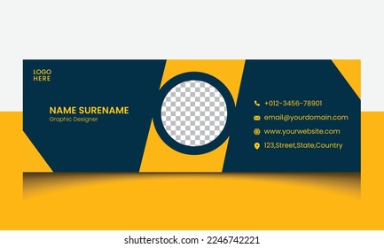 Creative elegant professional corporate email signature template design. Modern email signature template design or email footer and personal social media cover design vector