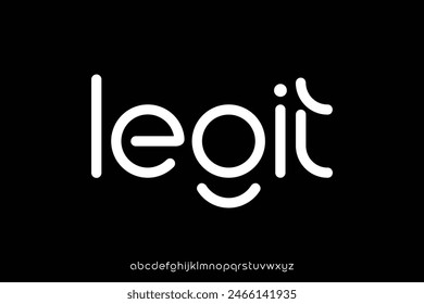 Vector de fuente de visualización del alfabeto sans serif elegante creativo. Tipo de letra limpio moderno