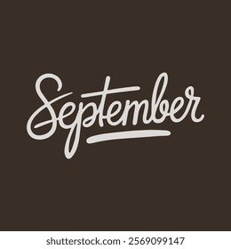 Creative and Elegant September Typography Vector Template with Modern and Minimalist Design for Seasonal, Autumn, and Fall-Inspired Projects