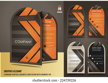 Creative & elegant standard vertical business card design with rounded top