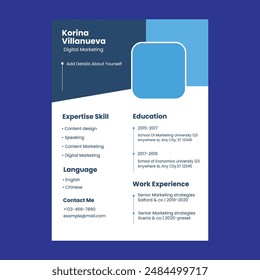 Diseño elegante creativo de la Plantilla del Vector del CV del Profesional moderno limpio y elegante del currículum para las aplicaciones del trabajo del negocio. Diseño minimalista de currículum vitae