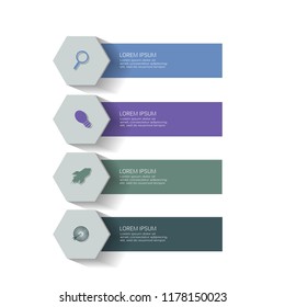 Creative elegant timeline infographic element template with cool color design vector