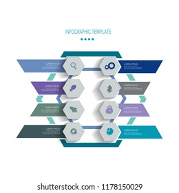 Creative elegant timeline infographic element template with cool color design vector