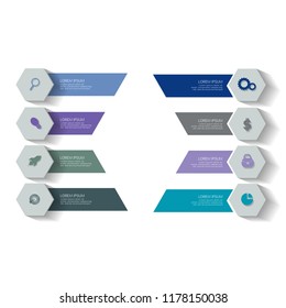 Creative elegant timeline infographic element template with cool color design vector