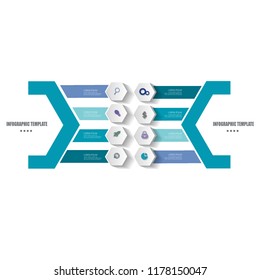 Creative elegant timeline infographic element template with cool color design vector