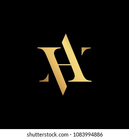 Creative elegant trendy unique artistic black and gold color AA initial based Alphabet icon logo.
