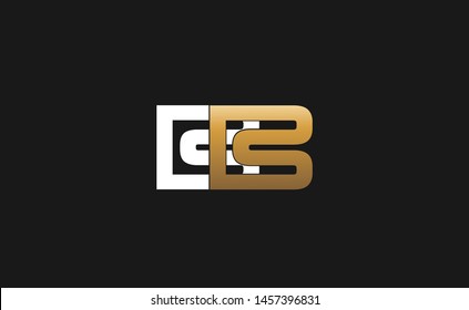 Creative elegant trendy unique artistic white and gold color BB initial based Alphabet icon logo