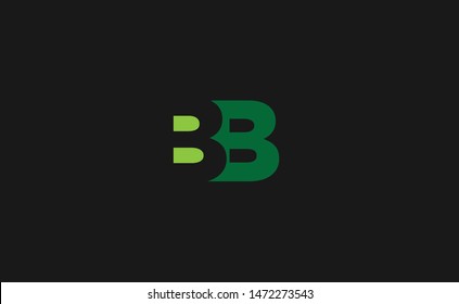 Creative elegant trendy unique artistic green color BB initial based Alphabet icon logo