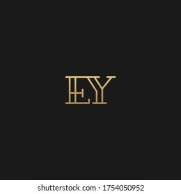 Creative elegant trendy unique artistic black and golden color EY YE E Y initial based letter icon logo.