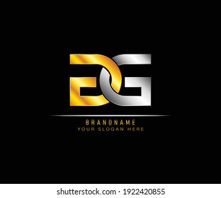 Kreativ elegante, einzigartige künstlerische Silber- und Goldfarbe GG Initial-Alphabet Symbol-Logo. Anfangsbuchstaben GG Logo Vorlage. Luxury G Logo Vorlage.