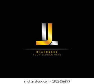 Creative elegant trendy unique artistic silver and gold color LL initial based Alphabet icon logo. Initial letter LL logo template. Luxury L L logo template.