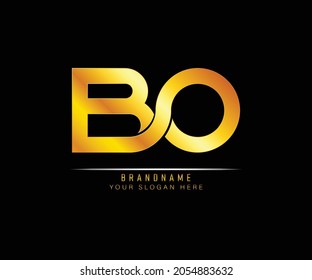 Creative elegant trendy unique artistic gold color BO initial based Alphabet icon logo. Initial letter BO logo template. Luxury B O logo template.