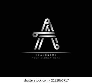 Creative elegant trendy unique artistic silver color A initial based Alphabet icon logo. Initial letter A logo template. Luxury A logo template.
